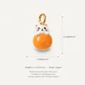Pendentif chat mignon en céramique avec base orange et anneau en cuivre doré pour DIY - Pendentifs / Chat Orange