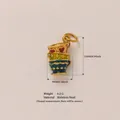 Pendentif tasses empilées unique en acier inoxydable plaqué or 18K pour bijoux DIY - Forme de Tasses à Café Empilées / Rose vif