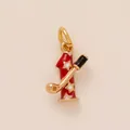Ciondolo decorativo sportivo con numero uno rosso e dettaglio mazzetta da golf dorata - Tartaruga marina / Solo ciondolo