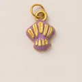 Colgante de concha marina en esmalte púrpura con acabado dorado para estilo playero - Purple Shell Pendant