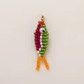 Ciondolo a forma di pesce in perline colorate fatto a mano per gioielli DIY - Pesce Rosso e Verde