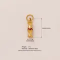 Detailansicht eines goldenen Edelstahl-Bonbon-Anhängers mit Größen- und Gewichtsangaben. - Gold Süßigkeit / 16x3mm