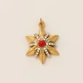 Vintage stervormige gouden hanger met rode steen en kristallen voor luxe badmode resort - Hexagram Zonder Ketting