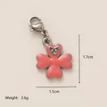 Pink enamel four-leaf clover charm pendant with a crystal heart and lobster clasp - Clover Pendant