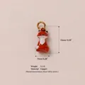Handgefertigter orangefarbener Fuchs-Anhänger aus 18K vergoldetem Kupfer, 15mm - Fuchs Anhänger