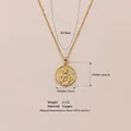Detail view of golden copper goddess pendant necklace with dimensions and weight. - Pendant Only (Without Chain) (Archer Goddess) / Gold