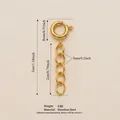 Catena di estensione in acciaio dorato con chiusura a molla per gioielli mare - Decorazione Catena Bikini a Quattro Anelli / Oro