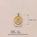Gold-plated copper coin pendant with goddess relief for DIY jewelry making, 27mm - Artemis Bow Goddess (RSDZ20260327Y) / Pendant Only