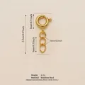 Chiusura ad anello a molla in acciaio inossidabile dorato con maglie di estensione per gioielli - Decorazione Catena Bikini a Due Anelli / Oro