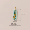 Ciondolo rettangolare in rame con motivo a limone e fiori per gioielli fai da te - Ciondolo al Limone