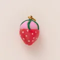 Pendentif fraise coloré pour bijoux DIY avec anneau doré pour la mode d'été - Pendentif Fraise Cœur Rouge