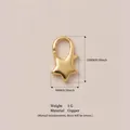 Ciondolo a forma di stella in rame dorato con chiusura a moschettone per costumi da bagno - Chiusura a Moschettone Stella in Rame / 5 Pezzi / Oro
