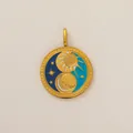 Exquisite circular gold sun and moon enamel decorative pendant charm for swimwear decoration - Sun and Moon Pendant Only (Without Chain)