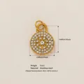 Gold stainless steel star pendant with rhinestones and measurements 14mm by 12mm. - Octagonal Star Rhinestone Pendant