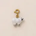 Detailed white ceramic polar bear charm featuring a gold-plated spring clasp accessory - White Bear Pendant