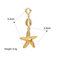 Elegant 14K gold plated starfish and shell pendant with 5.4cm length and 6.2g weight - Starfish Pendant / Gold