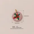 Pendente a cerchio con fragole e fiori in acciaio inossidabile per gioielli DIY - Ciondolo Fragola Tondo