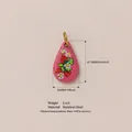 Ciondolo a fragola in acciaio inossidabile rosa con anello dorato per gioielli fai da te - Ciondolo Fragola a Goccia