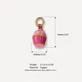 Pendentif cupcake rose en émail pour bijoux DIY, variante cuivre avec dimensions. - Pendentif Gâteau Rose 2