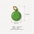 Pendentif rond minimaliste en cuivre émaillé vert pour la création de bijoux DIY - Pendentif Macron Vert 16