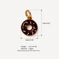 Petit pendentif donut chocolaté mignon en cuivre pour colliers et bracelets DIY - Pendentif En Forme De Donut Au Chocolat (17 Pouces)
