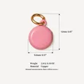 Petit pendentif rond rose pour bijoux DIY, pendentif en cuivre de 12 mm x 9,6 mm - Pendentif Macron Rose 15