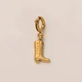 Stylish vintage cowboy boot charm pendant in a high-polished gold finish for jewelry - Cowboy Boot Pendant Only (Without Chain) / Gold