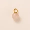 Round pink rose quartz ball pendant with gold plated stainless steel bail for DIY jewelry - Pink Quartz Ball Style (Pendant Only (Without Chain))