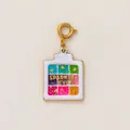 Colorful eyeshadow palette metal charm pendant with glitter and sparkle eyes text - Makeup Palette Pendant Only / Colorful