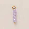 Variante elegante con ciondolo a perline viola lavanda e anellino di fissaggio dorato - Ciondolo Filo di Perle Artificiali Viola Solo / Viola