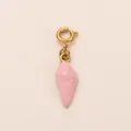 Ciondolo a forma di cono in smalto rosa con chiusura a moschettone dorata elegante - Pendaglio Conchiglia Rosa / Rosa
