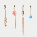 Summer beach vacation style gold chain charms with starfish shell and flower pendants - Seahorse Shell Tassel Charm