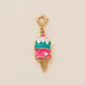 Pendentif cornet de glace en émail coloré avec détail cœur pour décoration de bikini - Glace Bicolore