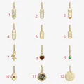 Selection of vintage 18K gold plated pendants with colorful gemstones for DIY necklaces - Pendant Only (Without Chain) - Colored Gemstone Hollow Style (1) / Gold