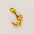 Pendentif chat géométrique artistique doré avec fermoir mousqueton en acier inoxydable - Pendentif Renard Or