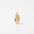 Detailed view of gold-plated cartoon ruler pendant with smiling face and stationery - Ruler Pendant Only (Without Chain)