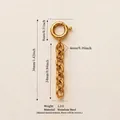 18K gold-plated stainless steel spring ring clasp with chain showing dimensions and weight - Round Pearl Bikini Chain