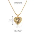 Vintage heart locket necklace in gold finish with engraved rose and Mom script design - Mom Style Heart Locket / Gold