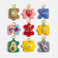 Detailed view of nine colorful cartoon fruit and game controller puzzle charms in a grid - Kiwi Fruit (MTPK262006OI) / Pendant Only (Without Chain)