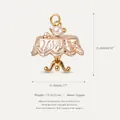 Hochwertiger süßer rosa Tisch-Anhänger mit Perlen und Teekannen-Charm in Goldoptik - Weiße Esstisch-pendelleuchte / Weiß