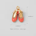 Pendentif ballerine rose en émail avec perles et strass brillants sur support en cuivre - Pendentif Chaussures de Ballet Roses