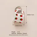 Cute white strawberry enamel pendant charm in stainless steel for DIY jewelry making - No.4 Tomato Cup Pendant Only (Without Chain)