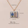 Collier vintage en forme de livre avec pendentif fleur et dimensions pour juillet - Collier Livre de Lavande de Juillet