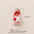Cute red butterfly pattern cup charm pendant in stainless steel and enamel finish - No.8 Watermelon Red Bow Cup Pendant Only (Without Chain)