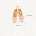 Pendentif mignon de chaussure de ballet rose en cuivre avec perles pour bijoux - Pendentif Chaussures de Ballet Blanches