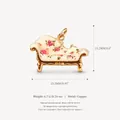 Vintage Sofa Anhänger aus Kupfer mit Blumenmuster inklusive Maß- und Gewichtsangaben - Lange Rosa Sofa-pendelleuchte / Rosa