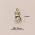 Detailed close-up of a cat-shaped stainless steel pendant with dimensions and weight - Mouse Pendant Type B