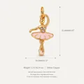 Pendentif danseuse de ballet rose en cuivre plaqué or pour la création de bijoux - Pendentif Ballerine Blanche