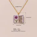 Élégant collier en cuivre doré doté d'un pendentif livre vintage avec fleur de décembre - Collier Livre d'Aster de Décembre
