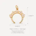 Pendentif croissant de fleurs roses en cuivre avec poids et dimensions détaillés - Ornement De Cheveux En Fleur Blanche